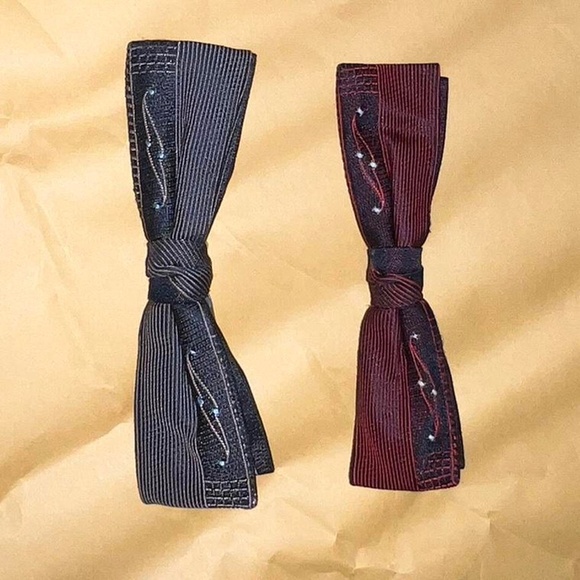 Rockabilly Style Clip On Bow ties - Picture 4 of 6